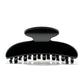 Luna 9 claw clip in Piano Black — medium jet-black cellulose acetate hair clip, made in France