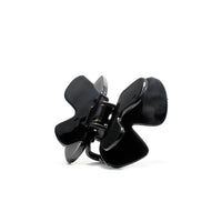 Phoebe 6 claw clip in Piano Black — small jet-black cellulose acetate hair clip, made in France