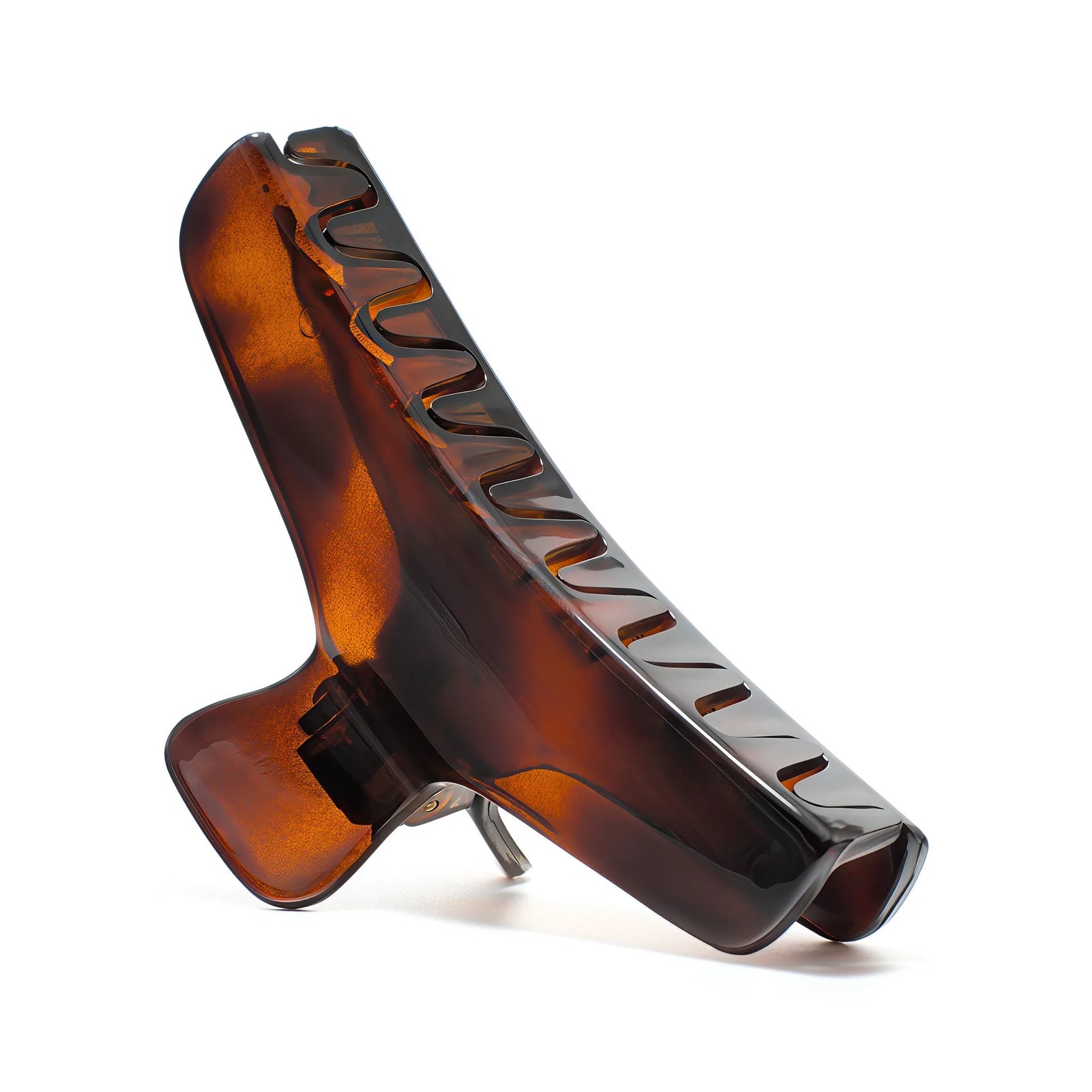 Bambi 10 claw clip in Deep Amber — large tortoise-tone cellulose acetate hair clip handmade in France