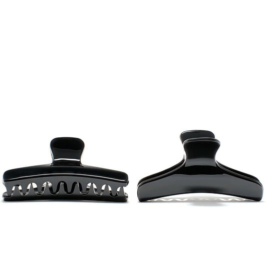 Bambi 5 (Pair) Piano Black alternate angle — petite French acetate clips for partial sections