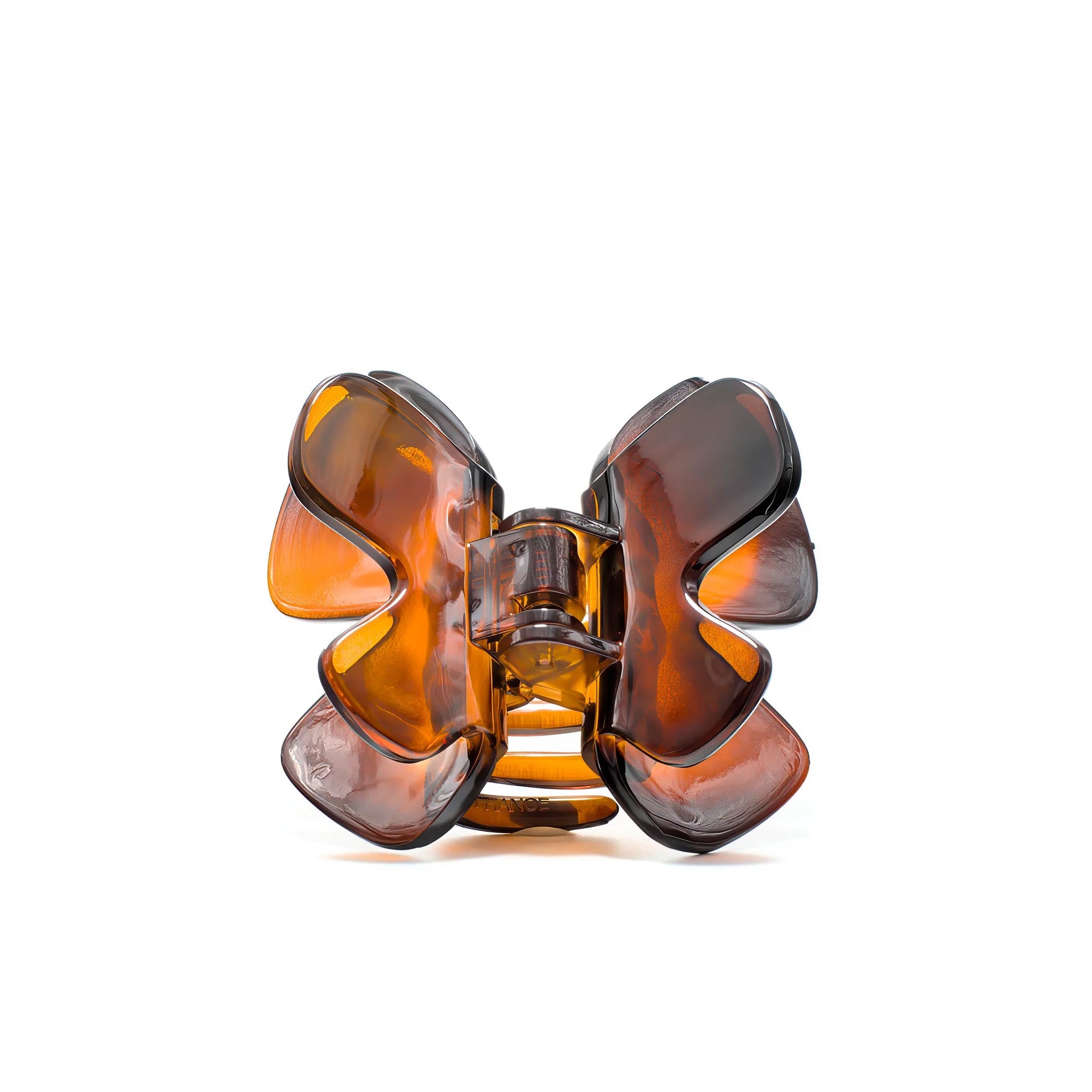 Phoebe 6 Deep Amber claw clip alternate angle — premium French acetate, comfortable hold for fine hair