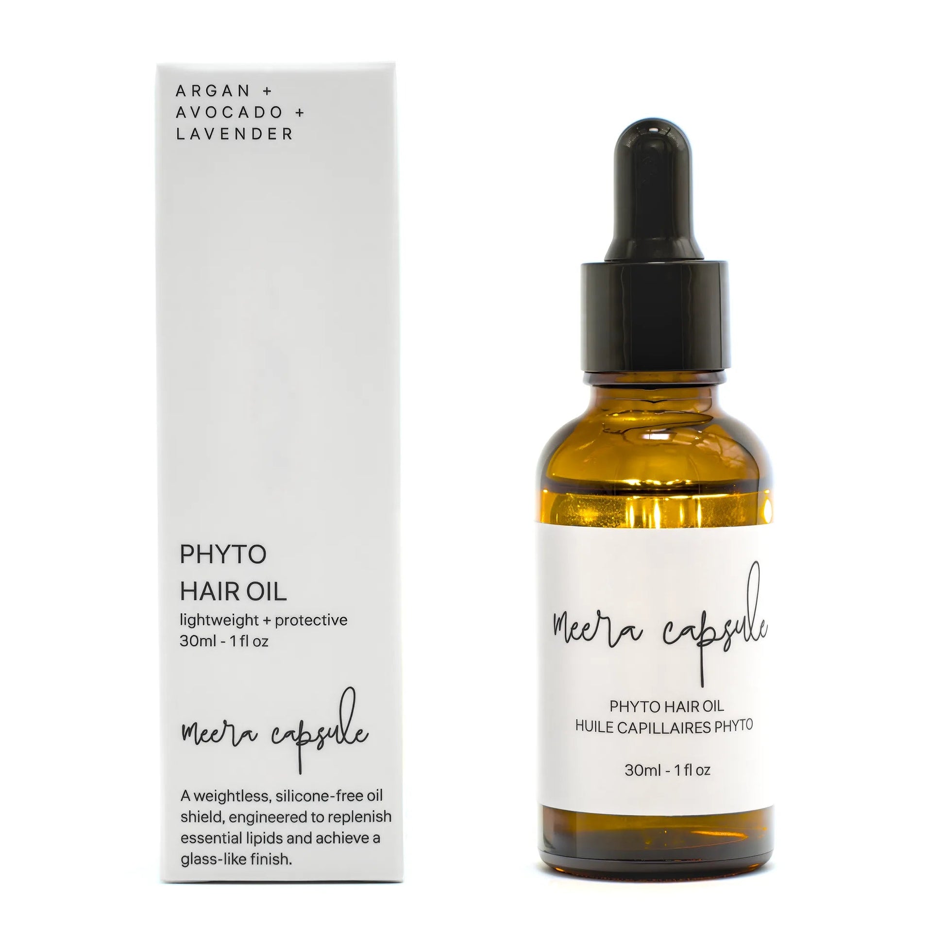 Hair oil ritual styled bundle — Phyto Hair Oil and Nocturnal Hair Serum by Meera Capsule