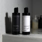 Meera Capsule Rebalancing Shampoo and Peptide Conditioning Cream — styled product shot of the duo bundle